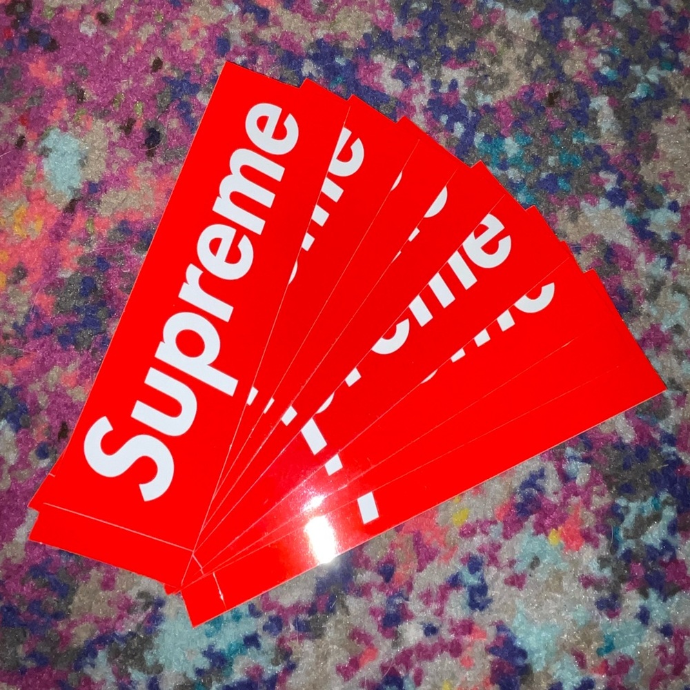 Supreme Red Box Logo Stickers 8 Stickers Total